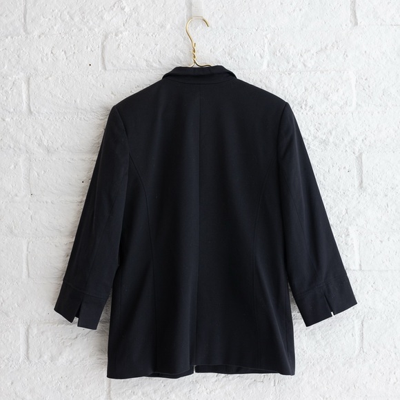 Chic Black Zip-up Jacket for Women - Linda Allard Ellen Tracy Size 10 - Picture 7 of 7